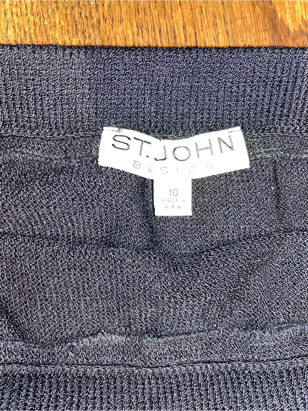 St. John Navy Textured Knit Top